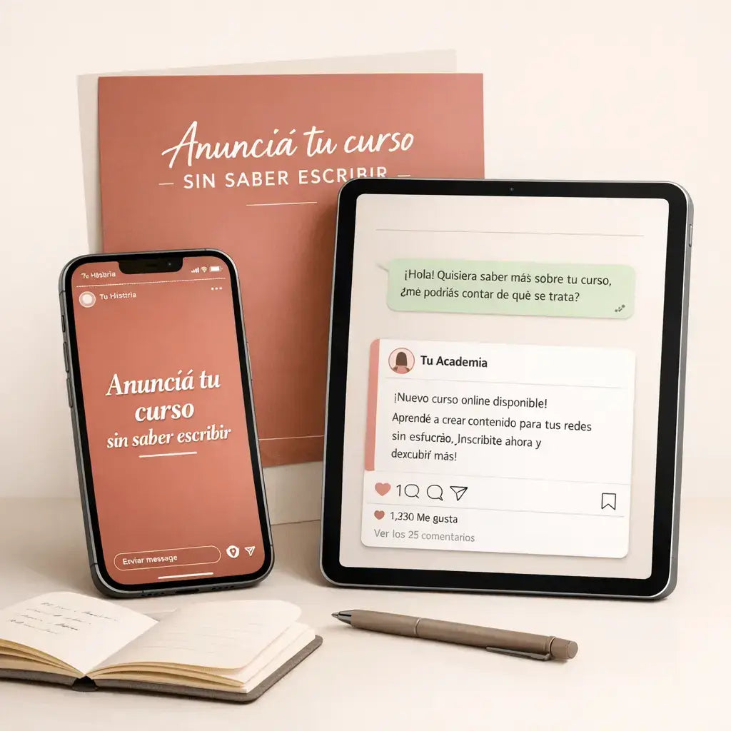 Anunciá tu curso sin saber escribir: 15 textos listos para copiar y pegar